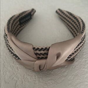Handmade Beige and Black Women's Headband